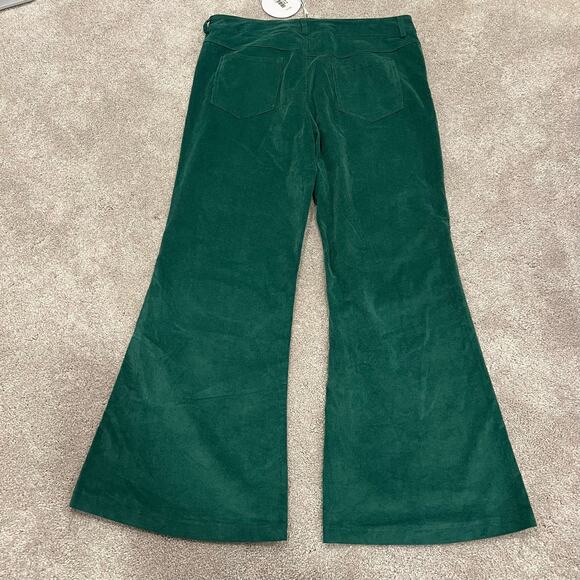 NWT Princess Polly Women's Green Corduroy Flare Pant Green Size 14 - Picture 7 of 11